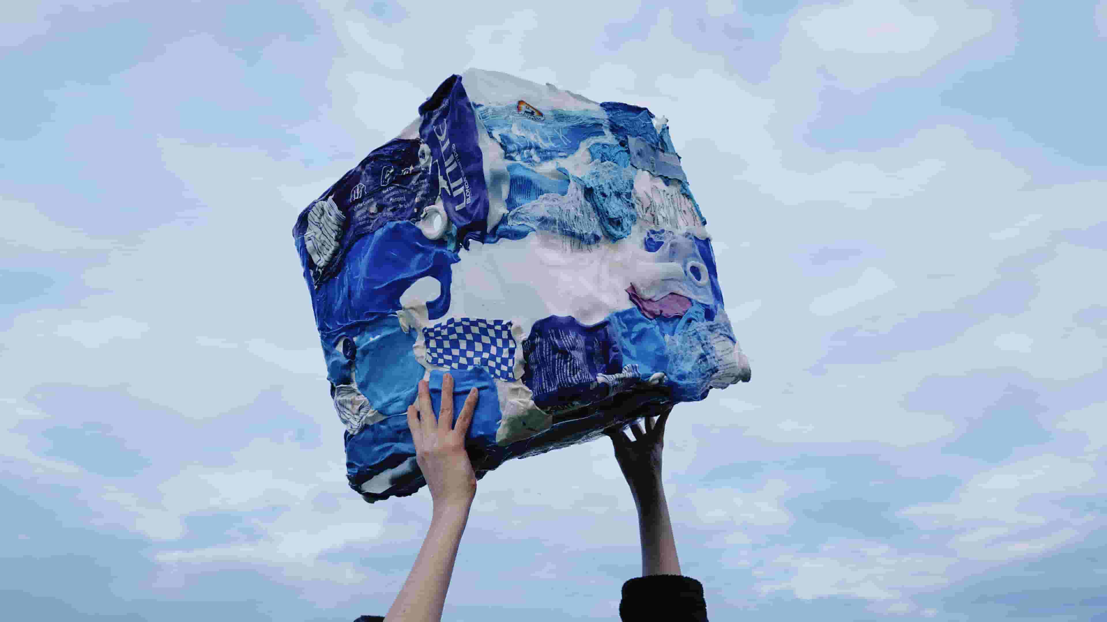 Blue cube, landscape